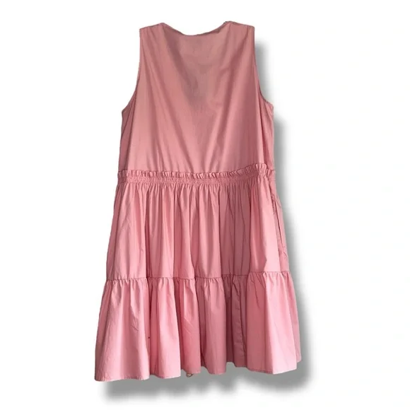 Nautica Jeans lace-up tiered ruffled sleeveless dress with denim accent NWT - Picture 6 of 8